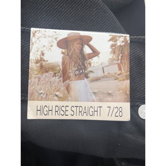 Sincerely Jules Women Black High Rise Straight Jean Size 7 / 28 - Picture 5 of 7